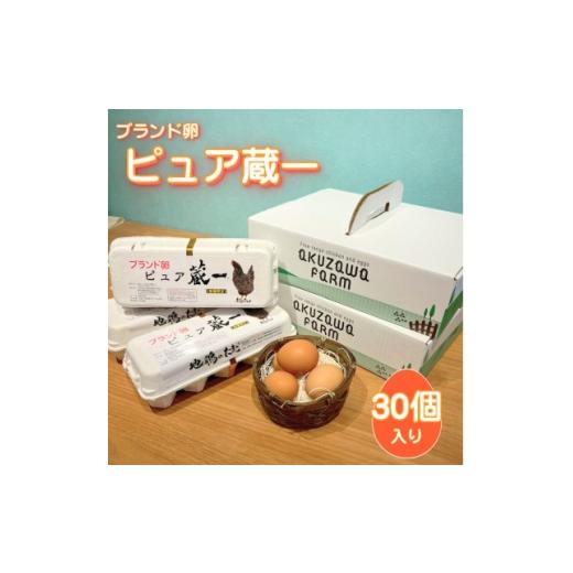 ふるさと納税 卵(鶏、烏骨鶏等) 群馬県 榛東村 アクザワファーム 卵 地鶏のたまご ピュア蔵一 10個入り×3個 (計30個) 群馬県 榛東村 1705439