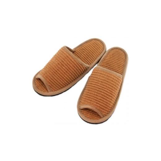 ふるさと納税 雑貨・日用品 宮城県 - スリッパ インドコットンLサイズ ブラウン つま先滑り止め付き 1676596