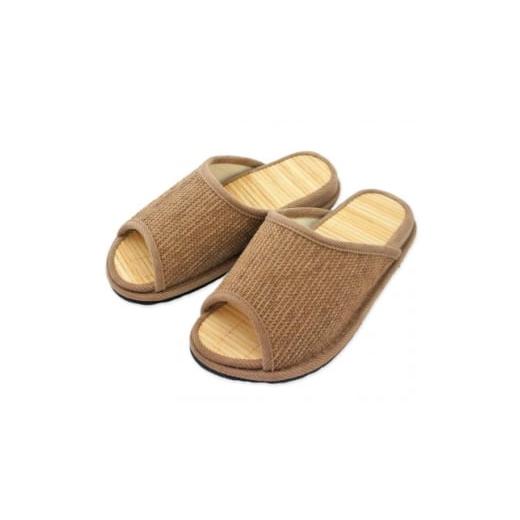 ふるさと納税 靴・スリッパ・下駄 宮城県 - スリッパ D型セノーテモールGサイズ 男女兼用 約26.5cmまで 竹踏み 日本製 ブラウン 1676275