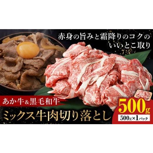 ふるさと納税 牛肉 セット 熊本県 産山村 あか牛&黒毛和牛ミックス牛肉切り落とし 500g 熊本県畜産農業協同組合[60日以内に出荷予定(土日祝除く)]熊本県 産…