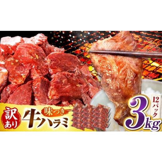 ふるさと納税 牛肉 焼肉・バーベキュー 岐阜県 御嵩町 随時発送 訳あり×大容量 味付けハラミ 3kg(250g×12パック) / ハラミ 牛肉 焼肉 / 御嵩町 / 馬力…