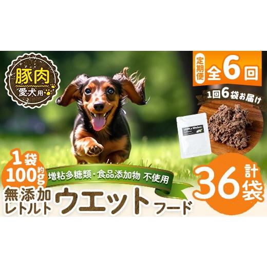 ふるさと納税 肉 鹿児島県 姶良市 a1069-H 6回定期便 増粘多糖類・食品添加物不使用 愛犬用無添加レトルトパック 豚ウェットフード6袋×6回(1袋約100g・合計約…