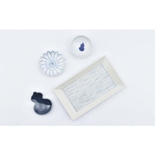 ふるさと納税 陶磁器・漆器・ガラス 佐賀県 -  有田焼 連子 長角皿＆小物セット 青シリーズ ／ 食器 ／ 佐賀県 ／ 株式会社まるぶん 41APCD060の画像