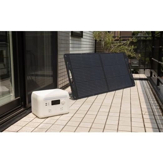 ふるさと納税 電化製品 東京都 荒川区 ポータブル電源 solarich(ソラリッチ)本体+ソーラーパネル100Wセット 072-002の画像