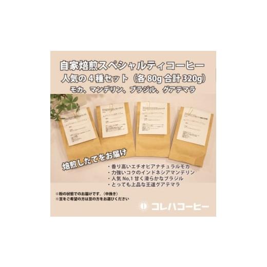 ふるさと納税 コーヒー コーヒー粉 群馬県 藤岡市 コレハコーヒー スペシャルティコーヒー人気の4種セット(粉) 合計320g 1702455