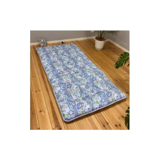 ふるさと納税 家具 インテリア・寝具・収納 群馬県 太田市 日本製固綿入りボリューム敷布団(シングル/花柄ブルー) 1707149