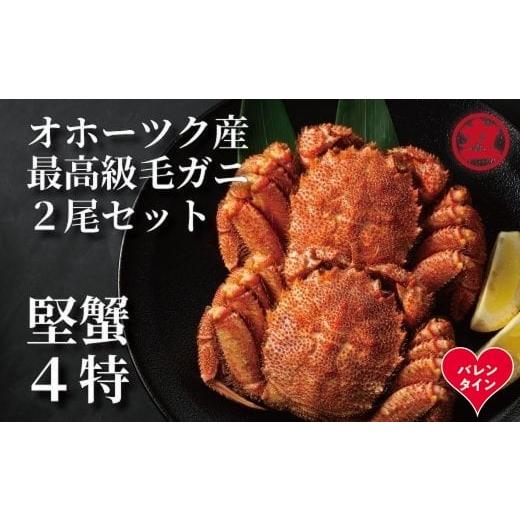 ふるさと納税 カニ 毛ガニ 北海道 紋別市 36-37 バレンタインデー ボイル毛がに(約440g〜570g)×2尾