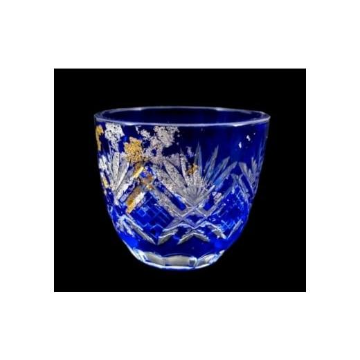 ふるさと納税 陶磁器・漆器・ガラス 和歌山県 海南市 箔舞切子グラス40 ブルー[NF239] ブルー