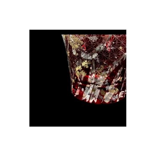 ふるさと納税 陶磁器・漆器・ガラス 和歌山県 海南市 箔舞切子グラス240 レッド［NF246］ レッドの画像