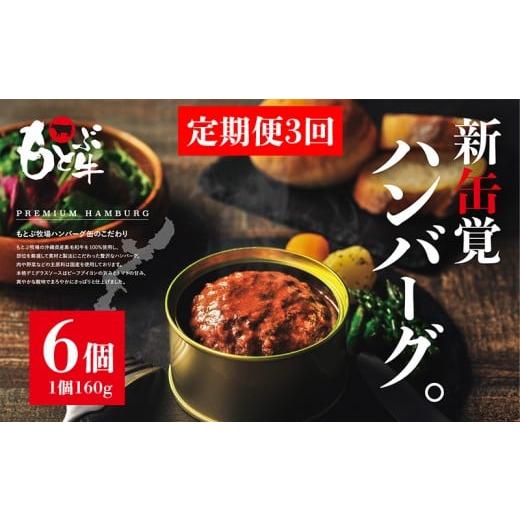 ふるさと納税 肉 ハンバーグ 沖縄県 本部町 定期便3回 もとぶ牧場PREMIUMハンバーグ缶ギフト (160g×6個) 県産和牛 黒毛和牛 国産 牛肉 肉 加工品 おかず 洋…