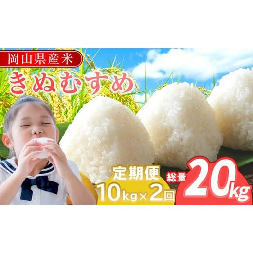 ふるさと納税 米 コシヒカリ 岡山県 早島町 令和7年産 岡山県産米「きぬむすめ」 10kg(5kg×2袋) 2回定期便 計20kg 2026年4月〜5月発送 SS-038-0704_2-22k 定…