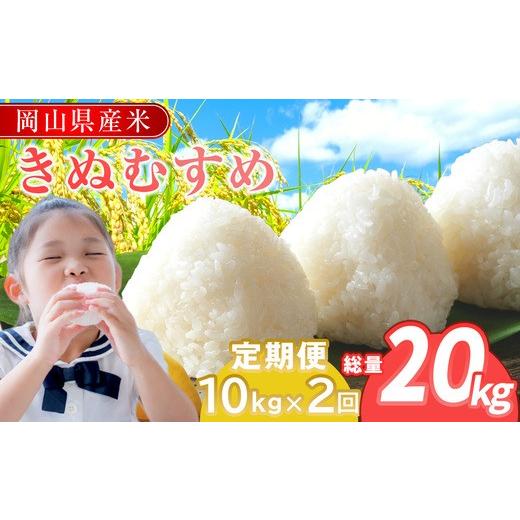 ふるさと納税 米 コシヒカリ 岡山県 早島町 令和7年産 岡山県産米「きぬむすめ」 10kg(5kg×2袋) 2回定期便 計20kg 2026年5月〜6月発送 SS-038-0705_2-16k 定…