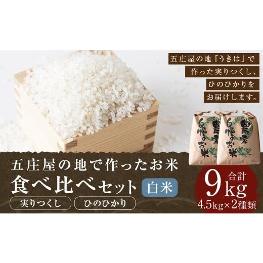 ふるさと納税 米 ヒノヒカリ 福岡県 うきは市 五庄屋の地で作った お米 白米 食べ比べセット( 実りつくし ・ ひのひかり )各4.5kg 計約9kg 米 ご飯 国産 九…