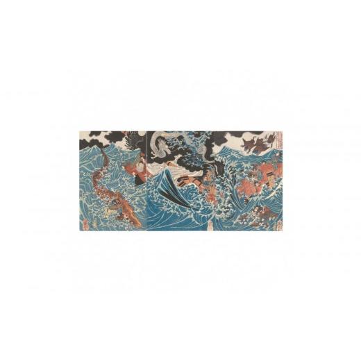 ふるさと納税 雑貨・日用品 絵画 愛知県 名古屋市 オリジナル レプリカ浮世絵(3枚絵)歌川国芳作「肥後国水俣の海上にて為朝難風に遇う」 /名古屋刀剣博物館…