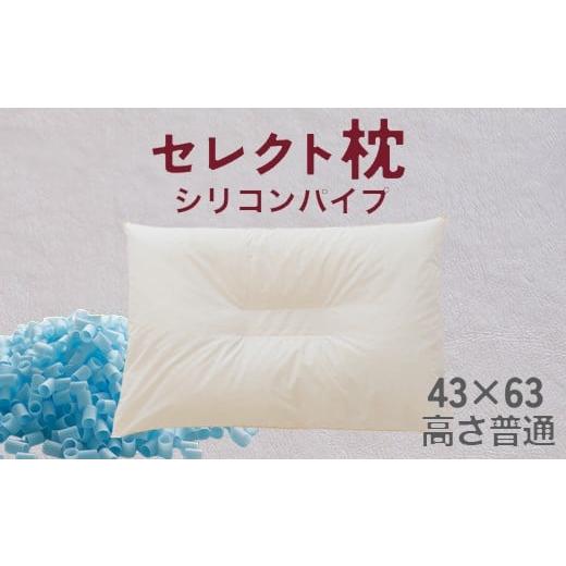 ふるさと納税 タオル・寝具 枕 千葉県 我孫子市 セレクト枕 シリコンパイプ青 中央くぼみタイプ 高さ普通(43×63cm) 中央くぼみタイプ