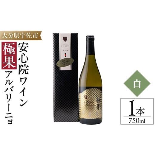 ふるさと納税 ワイン 白ワイン 大分県 宇佐市 安心院ワイン 極果 アルバリーニョ 白 専用カートン(化粧箱)入り(750ml) 酒 お酒 ワイン 白ワイン アルコール 飲…