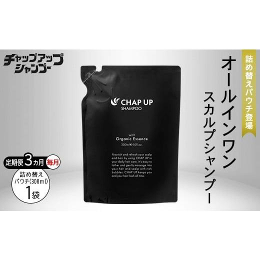 ふるさと納税 美容 栃木県 芳賀町 3ヶ月定期便 ＼毎月お届け/ チャップアップ シャンプー 詰替用 300ml|CHAP UP 定期便 シャンプー 詰め替え パウチ メンズ…