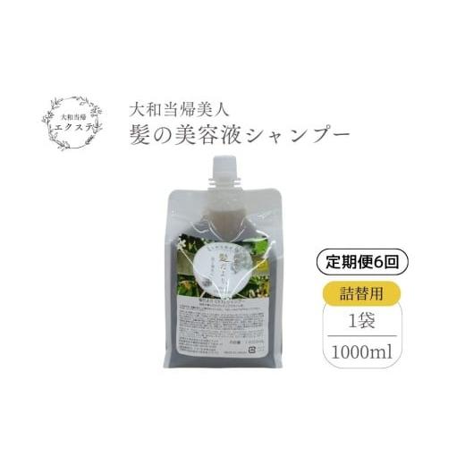 ふるさと納税 美容 奈良県 宇陀市  定期便6回 大和当帰美人 髪だより EXTEシャンプー 詰め替え用 1000ml ／ふるさと納税 エクステ 大和当帰 ボトル メンズ 大…の画像