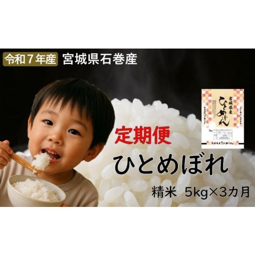 ふるさと納税 米 ひとめぼれ 宮城県 石巻市 毎月定期便 ひとめぼれ精米5kg 令和7年度産 全3回