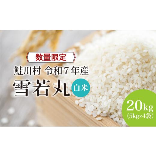 ふるさと納税 米 山形県 鮭川村 令和7年産 鮭川村 雪若丸 白米 20kg （5kg×4袋） 配送時期指定可 数量限定となります_1