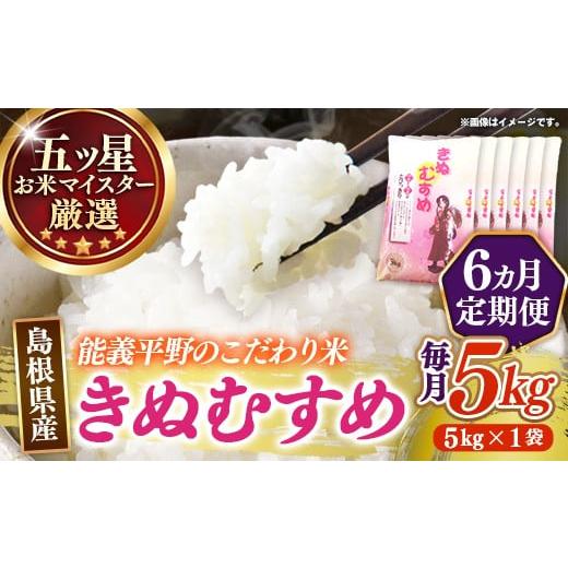 ふるさと納税 米 きぬむすめ 島根県 安来市 定期便 五ツ星お米マイスター厳選 能義平野のきぬむすめ 5kg×6ヵ月 令和7年産 5KG 6ヶ月 毎月 計30kg 精米 白米…