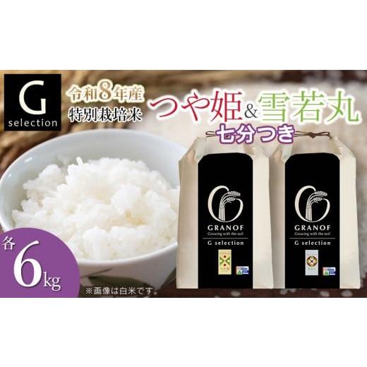 ふるさと納税 米 つや姫 山形県 鶴岡市 令和8年産先行予約 特別栽培米 Gセレクション つや姫・雪若丸 七分づき 各6kg×1袋 (合計12kg) 食べ比べセット 山形県…