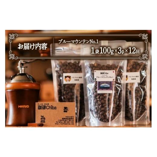 ふるさと納税 コーヒー コーヒー豆 福岡県 筑紫野市  12回定期便 コーヒー豆 ブルーマウンテン 100g 3パック 珈琲Chiba 福岡県 筑紫野市 21761420 コーヒー 珈…の画像