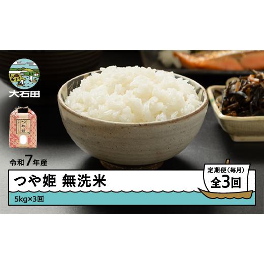 ふるさと納税 米 つや姫 山形県 大石田町 米 令和7年産 つや姫 無洗米 15kg 5kg×3回 毎月定期便 6月上旬・7月上旬・8月上旬発送 山形県産 東北 ap-tsmxa15-tm…