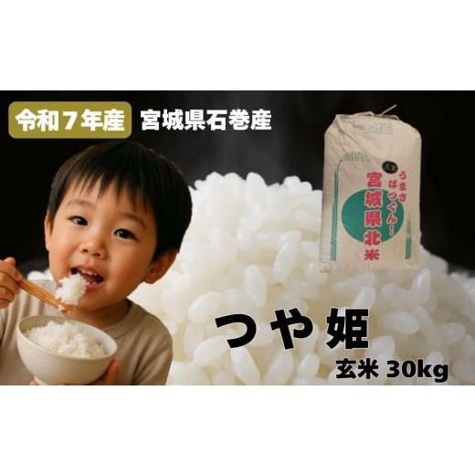 ふるさと納税 玄米 宮城県 石巻市 米 つや姫 令和7年産 玄米 30kg 宮城県産 石巻市 こめ コメ お米 ツヤ姫 ご飯 ごはん 主食 おにぎり 美味しい 甘み 旨み 防…