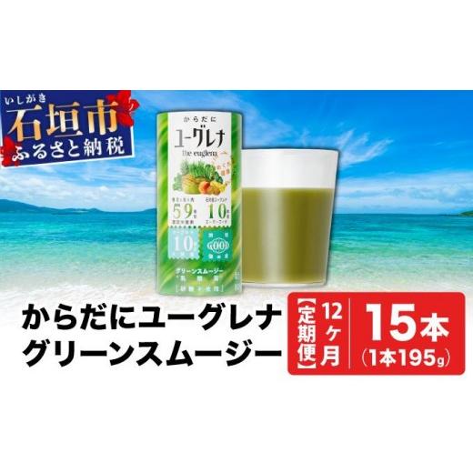 ふるさと納税 飲料類 沖縄県 石垣市 定期便 [12ヶ月]からだにユーグレナ グリーンスムージー乳酸菌 (195g×15本×12回) | ユーグレナ スムージー 健康飲料 …