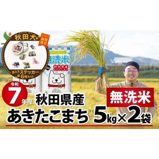 ふるさと納税 無洗米 秋田県 大館市 マルイプロデュース 受付期間2026年2月4日12時〜2026年5月10日 令和7年産秋田県産あきたこまち(無洗米)10kg・秋田犬フレ…