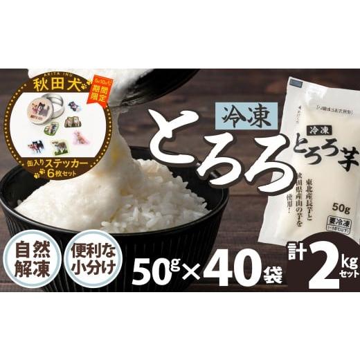 ふるさと納税 人参・大根・他根菜 秋田県 大館市 マルイプロデュース 受付期間2026年2月4日12時〜2026年5月10日 冷凍とろろ2キロセット(50g×40袋)・秋田犬…
