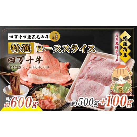 ふるさと納税 牛肉 ロース 高知県 四万十市 感謝・期間限定100g付き 100個限定 牧場直送 四万十牛(メス牛)四万十牛特選ローススライス(すき焼き・しゃぶし…
