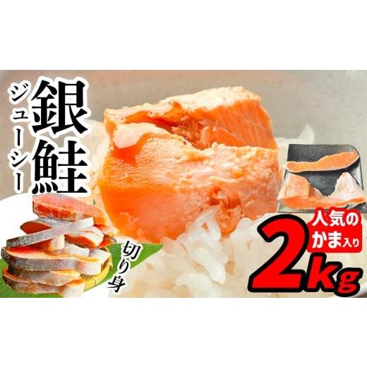 ふるさと納税 魚貝類 鮭 宮城県 塩竈市 3月発送 訳あり 鮭 銀鮭 切り身 2kg 一尾まるごと 希少な 鮭かま 入り 冷凍 甘塩 | 不揃い 簡易包装 さけ サケ しゃ…