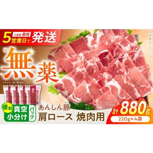 ふるさと納税 豚肉 ロース 岐阜県 白川町 あんしん豚 豚肉 肩ロース 焼肉用 880g (220g × 4袋) / 豚肉 小分け 冷凍 焼肉 カタロース 白川町 / 藤井ファー…