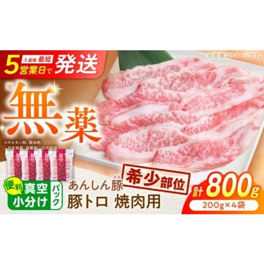 ふるさと納税 牛肉 焼肉・バーベキュー 岐阜県 白川町 あんしん豚 豚肉 豚トロ 焼肉用 800g (200g × 4袋) / 豚肉 希少部位 小分け 冷凍 焼肉 豚トロ 白川…