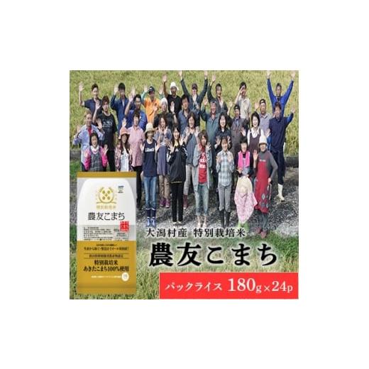 ふるさと納税 加工品等 レトルト 秋田県 大潟村 特別栽培米 農友こまち パックライス 180g×24P 秋田県大潟村 1708587