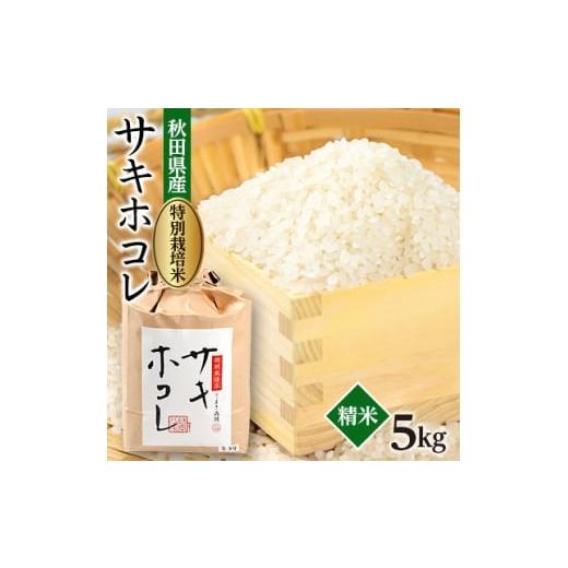 ふるさと納税 米 秋田県 大潟村 2ヵ月毎定期便 「特別栽培米サキホコレ」白米 5kg全3回 4082175