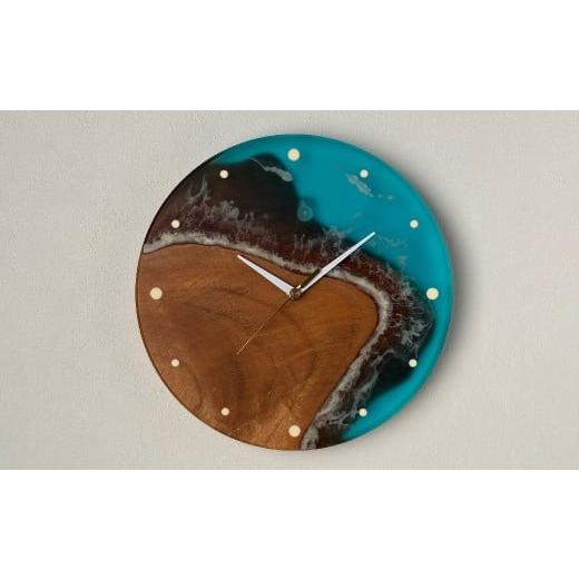 ふるさと納税 時計 掛時計 兵庫県 淡路市 オリジナル壁掛時計 ライトブルー