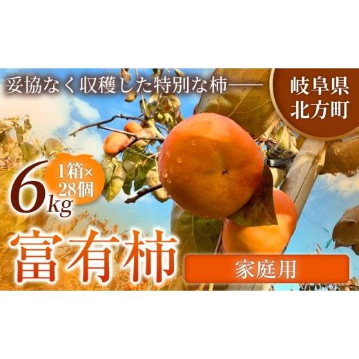 ふるさと納税 果物類 柿 岐阜県 北方町 家庭用 先行予約 令和8年11月中旬順次発送 富有柿 ( 28個 / 6kg ) 1箱 | お得にたっぷり楽しむ 甘みと食感を存分に味…