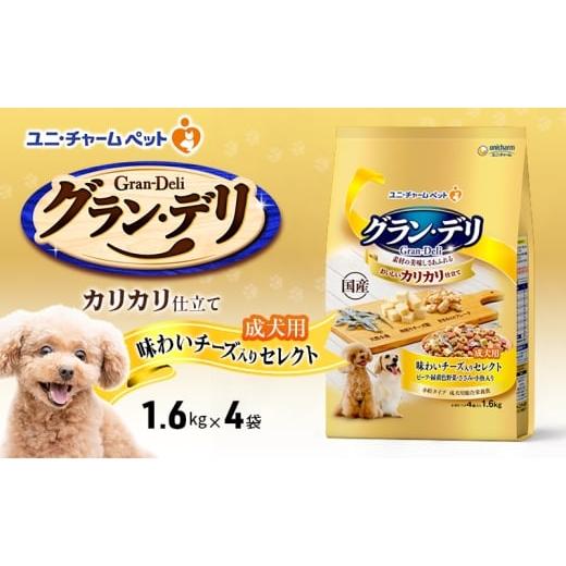 ふるさと納税 雑貨・日用品 兵庫県 伊丹市 グラン・デリ カリカリ仕立て 成犬用 味わいチーズ入りセレクト 1.6kg×4袋 ペットフード ドッグフード 犬のごはん …