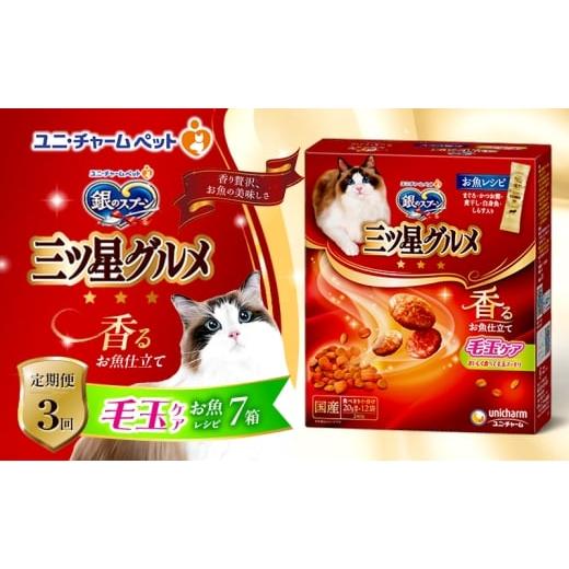 ふるさと納税 雑貨・日用品 兵庫県 伊丹市 定期便3回 銀のスプーン三ツ星グルメ 香るお魚仕立て毛玉ケア お魚レシピ 240g×7箱 3ヶ月連続お届け ペットフード…