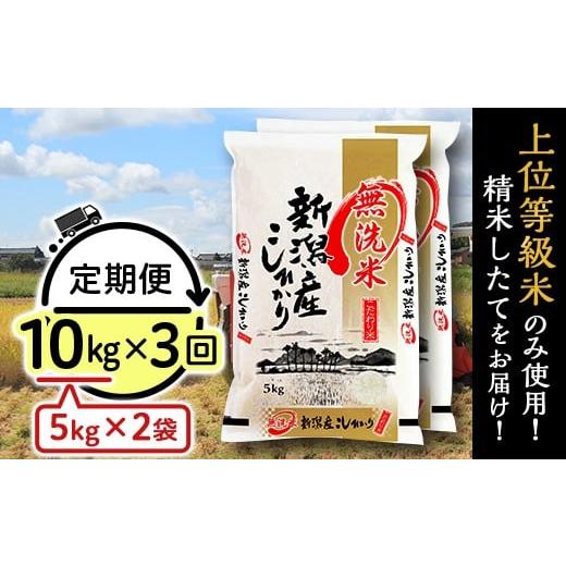 ふるさと納税 無洗米 新潟県 胎内市 31-M103 無洗米 新潟県産コシヒカリ10kg(5kg×2袋) 3ヶ月連続お届け 無洗米10kg(5kg×2袋)×3回 | 寄附金額81,000円