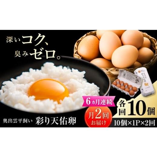 ふるさと納税 卵(鶏、烏骨鶏等) 島根県 雲南市 [月2回 × 10個 6ヶ月コース] たたらの里平飼い 彩り天佑卵 全12回定期便 島根県雲南市/株式会社たなべた…