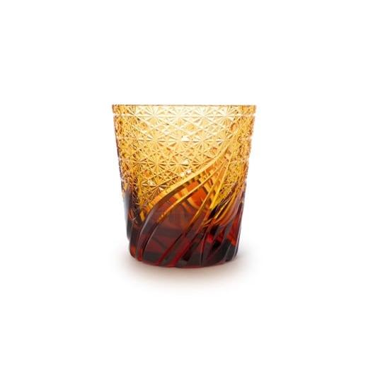 ふるさと納税 雑貨・日用品 グラス 東京都 台東区 浅草切子 KANA KURITA「焔華オールド 金赤アンバー」木箱入り| 切子 花切子 切子ガラス ガラス工芸 グラス …