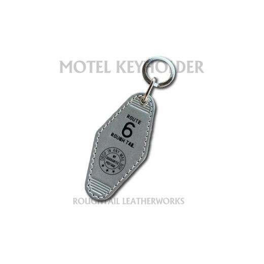 ふるさと納税 雑貨・日用品 茨城県 ひたちなか市 ラフテール 栃木レザー製牛革使用 モーテルキーホルダー シルバー×ブラック 1712381