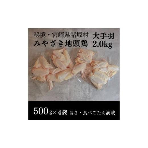 ふるさと納税 鶏肉 手羽 宮崎県 諸塚村   みやざき地頭鶏 大手羽500g×4Pセット 鶏肉 地鶏 手羽元 手羽先 出汁 鍋 宮崎県 諸塚村