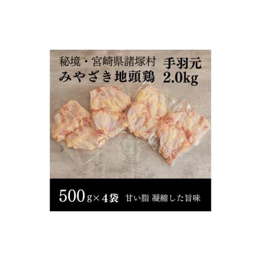 ふるさと納税 鶏肉 手羽 宮崎県 諸塚村   みやざき地頭鶏 手羽元500g×4Pセット 鶏肉 地鶏 煮る 焼く 宮崎県 諸塚村