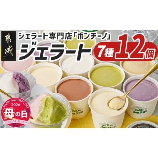 ふるさと納税 アイス・ヨーグルト ジェラート 宮崎県 都城市 母の日 ジェラート専門店「ボンチーノ」7種12個セット 5月7日〜10日お届け _MJ-1565-MG_(都城市)…