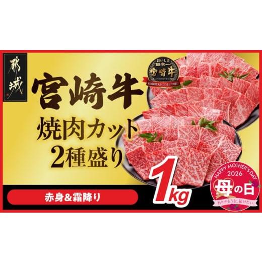 ふるさと納税 牛肉 焼肉・バーベキュー 宮崎県 都城市 母の日 宮崎牛焼肉2種セット500g×2パック 5月7日〜10日お届け _AC-N2-002-1kg-MG_(都城市) 1kg 赤身 …
